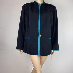 Dressbarn Embellished One Button Jacket Bl…